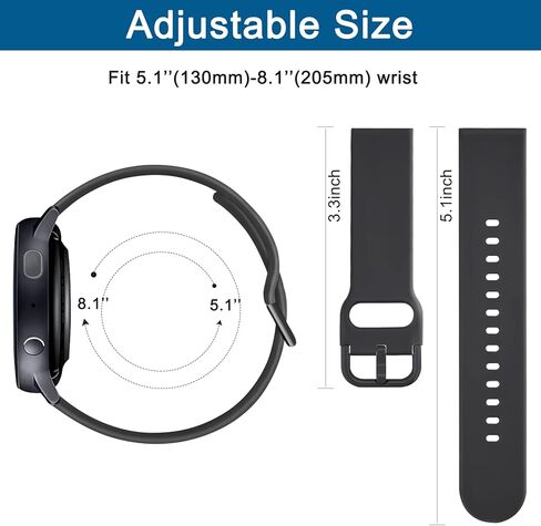 AK for Samsung Galaxy Watch 5 Band 40mm 44mm/Galaxy Watch 5 Pro Bands 45mm,20mm Soft Sport Strap for Galaxy Watch 5 in Saudi Arabia