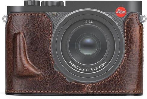 MUZIRI KINOKOO Case for Leica Q3, Top Layer Genuine Leather Leica Q3 Protective Half Case Premium Version - with Bottom Hole for Instant Battery and Memory Card Access - Coffee in Saudi Arabia