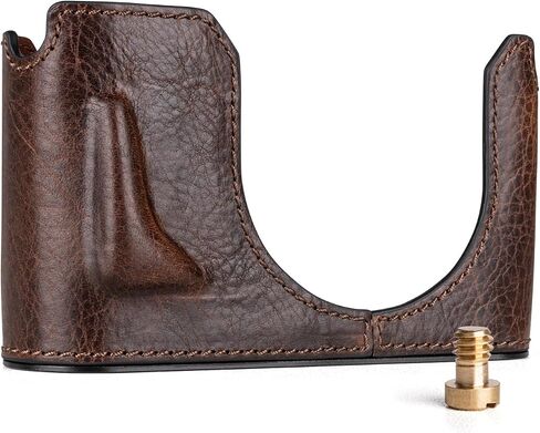 MUZIRI KINOKOO Case for Leica Q3, Top Layer Genuine Leather Leica Q3 Protective Half Case Premium Version - with Bottom Hole for Instant Battery and Memory Card Access - Coffee in Saudi Arabia