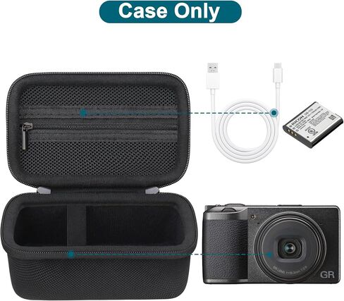 Canboc Camera Case for Ricoh GR III HDF/GR IIIx/GR III/GR II/GR Digital Camera, Point and Shoot Video Camera Bag, Zipper Mesh Pocket fits USB Cable, Batteries, Pink in Kuwait