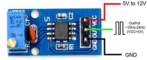 5 Pack NE555 Pulse Generator Adjustable Frequency Single Channel Output Module for Arduino Smart Car with Dupont Cable in Kuwait