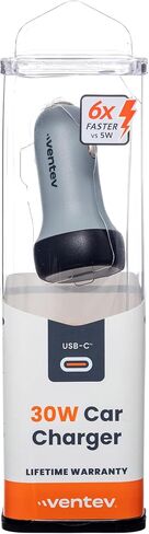 Ventev - 30W USB C PPS Car Charger | Compatible with Samsung & Apple | Works as an iPhone Charger and Android Charger - Dark Gray in Saudi Arabia