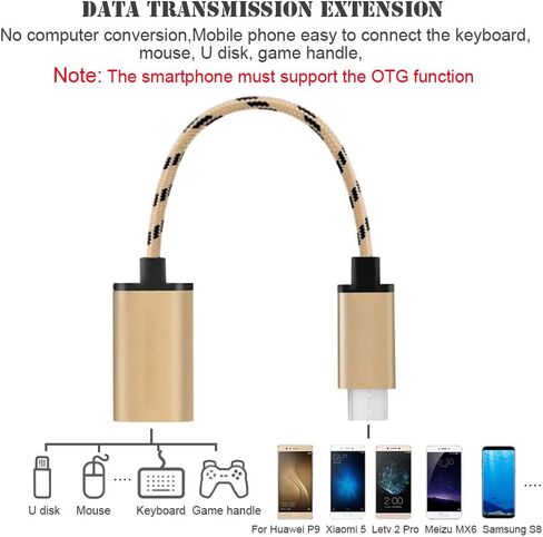 USB C to USB 3.0 Adapter, Type C OTG Cable GOLDED Blue USB C Male to USB A Female Compatible for Nexus 5X 6P LG G5 HTC M10 Sansumg Xiaomi Huawei Andriod MacBook Pro 2017 (Golden) in Saudi Arabia