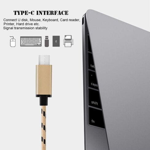 USB C to USB 3.0 Adapter, Type C OTG Cable GOLDED Blue USB C Male to USB A Female Compatible for Nexus 5X 6P LG G5 HTC M10 Sansumg Xiaomi Huawei Andriod MacBook Pro 2017 (Golden) in Saudi Arabia