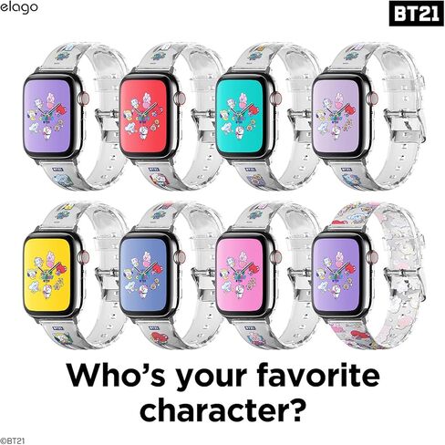 سوار elago BT21 متوافق مع سلسلة ساعات Apple ULTRA/SE/9/8/7/6/SE/5/4/3/2/1 [البضائع الرسمية] (38 مم، 40 مم، 41 مم) (7 نكهات) in Saudi Arabia