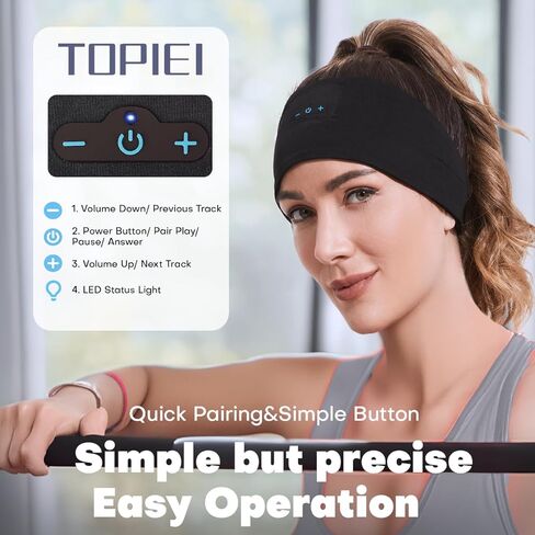 سماعات رأس Sleep Headphones Bluetooth 5.2، سماعات رأس للنوم للنوم الجانبي، وقت تشغيل 13 ساعة، سماعات رأس للتمرين والجري واليوجا in Kuwait