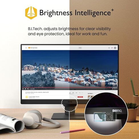 شاشة كمبيوتر الألعاب BenQ GW2490 100 هرتز مقاس 24 بوصة FHD 1920x1080p | IPS | تقنية العناية بالعين | ضوء أزرق منخفض | مضاد للتوهج | سطوع متكيف | مكبرات صوت مدمجة | DisplayPort | HDMI x 2 in Kuwait