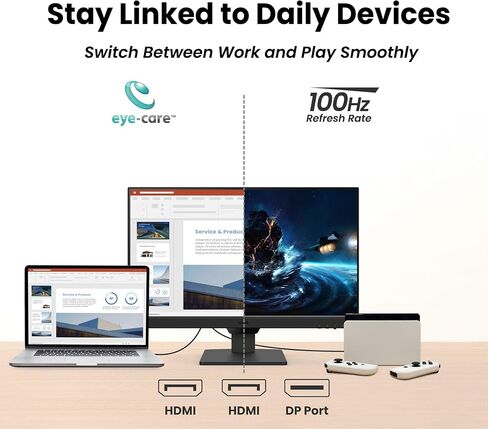 شاشة كمبيوتر الألعاب BenQ GW2490 100 هرتز مقاس 24 بوصة FHD 1920x1080p | IPS | تقنية العناية بالعين | ضوء أزرق منخفض | مضاد للتوهج | سطوع متكيف | مكبرات صوت مدمجة | DisplayPort | HDMI x 2 in Kuwait