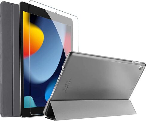 ProCase Smart Case for iPad 10.2 Case 2021 9th Gen/ 2020 8th Gen/ 2019 7th Gen Case with Tempered Glass Screen Protector, Slim Stand Hard Shell Protective Smart Cover for 10.2" iPad 9/8/7 -Navy in Saudi Arabia