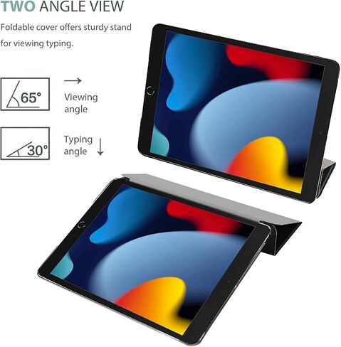 ProCase Smart Case for iPad 10.2 Case 2021 9th Gen/ 2020 8th Gen/ 2019 7th Gen Case with Tempered Glass Screen Protector, Slim Stand Hard Shell Protective Smart Cover for 10.2" iPad 9/8/7 -Navy in Saudi Arabia