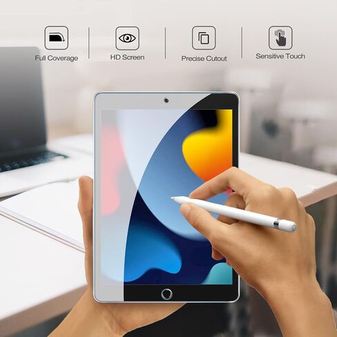 ProCase Smart Case for iPad 10.2 Case 2021 9th Gen/ 2020 8th Gen/ 2019 7th Gen Case with Tempered Glass Screen Protector, Slim Stand Hard Shell Protective Smart Cover for 10.2" iPad 9/8/7 -Navy in Saudi Arabia