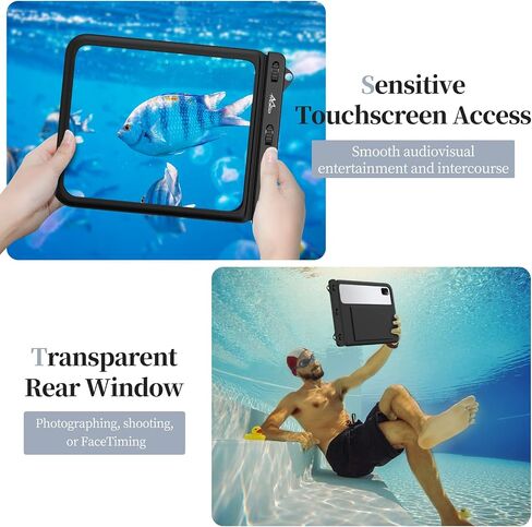 MoKo Waterproof Tablet Case Compatible with Fire HD 10, iPad 10th, iPad Pro 11 2022, iPad Air 5/4/3/2, iPad 10.2/9, Galaxy Tab S6/S7, Tab A 10.1, Stand Holder Dry Bag for Bathroom Kitchen Stand Pouch in Saudi Arabia