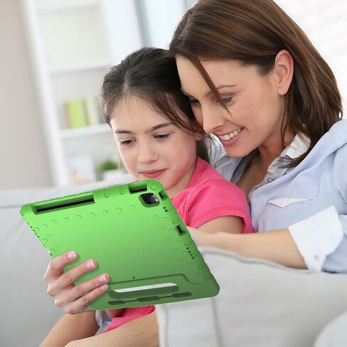 حافظة لجهاز iPad Pro 12.9 للأطفال مع حامل أقلام، حافظة واقية لجهاز iPad 12.9 مع حامل مقبض مضاد للانزلاق، حافظة iPad Pro مقاس 12.9 بوصة للجيل السادس/الخامس/الرابع/الثالث (ليس للجيل الثاني/الأول) أحمر وردي in Saudi Arabia