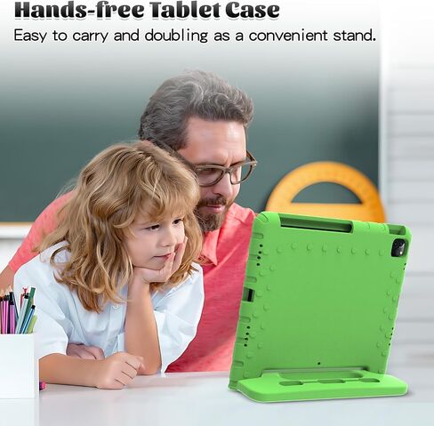 حافظة لجهاز iPad Pro 12.9 للأطفال مع حامل أقلام، حافظة واقية لجهاز iPad 12.9 مع حامل مقبض مضاد للانزلاق، حافظة iPad Pro مقاس 12.9 بوصة للجيل السادس/الخامس/الرابع/الثالث (ليس للجيل الثاني/الأول) أحمر وردي in Saudi Arabia