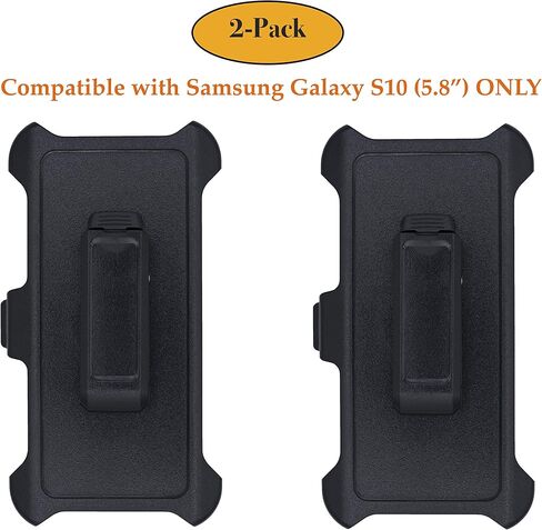 AlphaCell Holster Belt Clip Replacement Compatible with OtterBox Defender Series Case for Samsung Galaxy S10 (6.1") ONLY - 2 PACK Black in Saudi Arabia