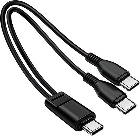 3.3FT Mutil USB C Cable,2in1 Multiple Type C Charging,2A Dual Splitter USB C,USB C to Double USB C Port, Compatible with iPhone 15,iPad Pro,Samsung S24,Google,Android,USB-C Port Devices(Black) in Saudi Arabia