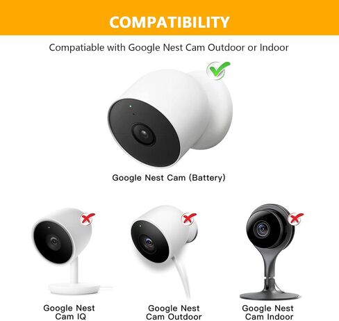 عبوتان من كابل شاحن الطاقة بطول 16.4 قدم مناسب لكاميرا Google Nest Cam الخارجية أو الداخلية التي تعمل بالبطارية، الجيل الثاني من Google Nest Cam - محول شحن سلك طاقة خارجي مقاوم للطقس لكاميرا Nest باللون الأبيض in Kuwait