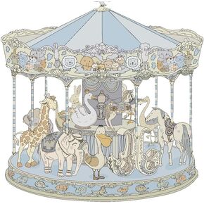 HGHG New Carousel Swaddles Soft Baby Muslin Swaddle Blanket (carousel light pink)