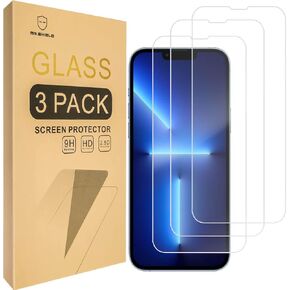 Mr.Shield Screen Protector Compatible For iPhone 14 Pro Max & iPhone 14 Plus & iPhone 13 Pro Max [Full Cover] Tempered Glass Screen Protector [9H Hardness] [3-Pack]
