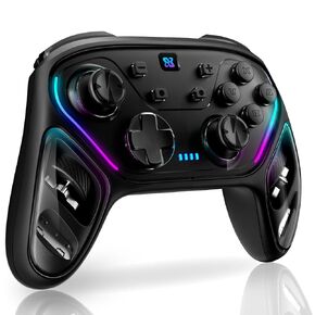 BINBOK GEMINI Switch Controller, Wireless Switch Pro Controller for Switch/Switch Lite/Switch OLED, Hall Effect Joystick Wireless RGB Remote Gamepad with HD Rumble/Macro/Turbo/Motion Control (Black)
