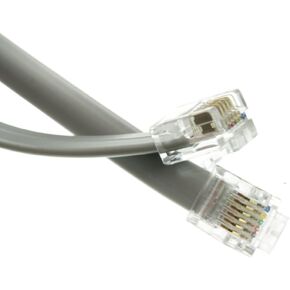 ACL 1 Feet RJ12 6P/6C سلك هاتف مستقيم (بيانات)، فضي ساتان، 10 عبوات in Kuwait