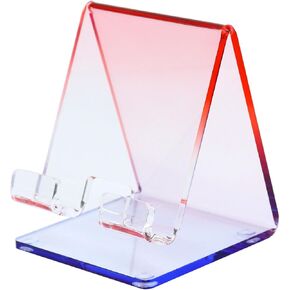Acrylic Cell Phone Stand, Portable Phone Holder for Desk Universal Stand Holder with Non-Slip Dock for Home Kitchen Office Bathroom (Red)