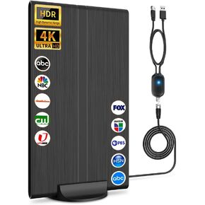 Amplified HD Digital TV Antenna Long Range,TV Antenna for Smart TV and All Older TV's,Indoor and Outdoor TV Antennas,Support 4K 1080P,32FT or 65FT Coax HDTV Cable