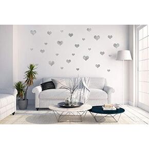 Removable Baby Blue Hearts Wall Decals for Kids Room Decoration +"Mix 97pcs"+"Red Wall Decals"+Stickers+"Peel and Stick Wall Decals" + Wall Mural Art Vinyl Decor by... (Baby Blue)