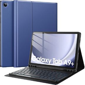 TiMOVO Keyboard Case with Pen Slot for Galaxy Tab A9 Plus 2023, Samsung Galaxy Tab A9+ Keyboard Case with Backlight, Magnetic Detachable Keyboard for Galaxy Tab A9+ 11 inch 2023, Navy Blue