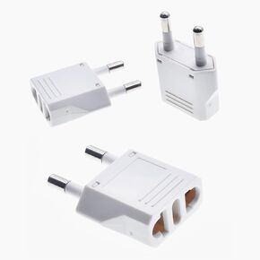3 Pack of ALINNA Europe Travel Plug Adapter, US to EU Plug Adapters, Travel from US America Canada Mexico to EU Europe France Germany Italy Spain Outlets, 250V Power Plugs Type C Pin Converter (White)