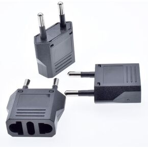 3 Pack of ALINNA Europe Travel Plug Adapter, US to EU Plug Adapters, Travel from US America Canada Mexico to EU Europe France Germany Italy Spain Outlets, 250V Power Plugs Type C Pin Converter (White)