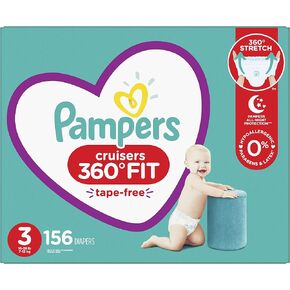 Diapers Size 5, 52 Count - Pampers Pull On Cruisers 360° Fit Disposable Baby Diapers with Stretchy Waistband, Super Pack (Packaging May Vary)