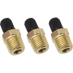 3 Pcs 1/4" NPT Male Tank Valve Air Tank Brass Schrader Valve with Cap for Air Compressor Tanks