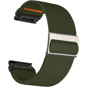 Abanen Quick Fit 22mm Elastic Nylon Watch Band for Garmin Fenix 7 / Fenix 6 / Fenix 5 / epix Pro 47mm, Soft Loop Stretchy Durable Wrist Strap for Forerunner 955