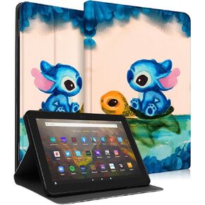 Trendy Fun for Fire HD 8/8 Plus Tablet Case 8" (12th/10th Gen, 2022/2020 Release), for Kids Girls Teen Boys Women Folio Girly Cute Cartoon Character Kawaii Cover for Amazon Kindle Fire HD8, Turtle