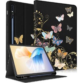 for Samsung Galaxy Tab S9 Plus/S9 FE Plus Case 12.4 Inch 2023 for Women Girls Cute Folio Cover with Pencil Holder Aesthetic Design Girly Kawaii Sun Moon Stars Tablet Cases for Tab S9+/S9 FE+
