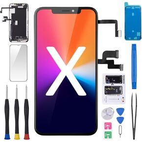 for iPhone X Screen Replacement with Ear Speaker Proximity Sensor 5.8" for iPhone 10 3D Touch LCD Display Digitizer Full Assembly Fix Front Glass Protector Repair Tool Kit A1865 A1901 A1902
