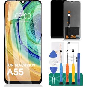 for Blackview A55 Screen Replacement for Blackview A55 Pro LCD Digitizer Repair Kits for Blackview A55/A55 Pro Screen Replacement Touch Display Assembly Repair Parts Black