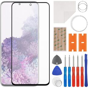 Front Screen Glass Outer Panel Lens Replacement +OCA Compatible with Samsung Galaxy S20 SM-G980 & S20 5G SM-G981 (No LCD Screen and Touch Digitizer) with Repair Kit