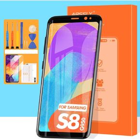 OLED for Samsung Galaxy S8 Screen Replacement, LCD Display for SM-G950F SM-G950U Touch Screen Digitizer Assembly with Repair Kits(Black with Frame)