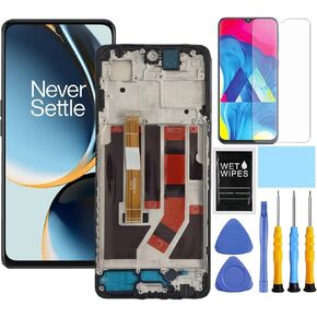 for OnePlus Nord N30 5G Screen Replacement with Frame for Nord N30 CPH2513 CPH2515 Screen Replacement kit N30 LCD Touch Display digitizer with Repair Part Tools 6.7 inch Black