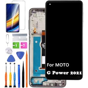 Screen Replacement for Motorola Moto G Power 2021 XT2117 LCD Display Touch Digitizer Assembly with Frame with Repair Part Tools