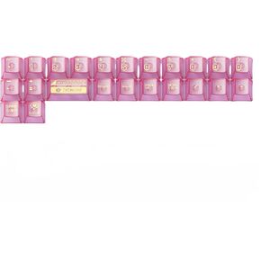 PBT+ PC Keycaps- Anime Girl Keycaps Transparent PC+ 5 Side Dye-Sub Keycap Set Cherry Profile for Mechanical Keyboard Key Cap (38 Key Purple PC Set- Screen Print)