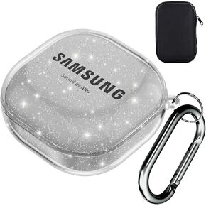 Aiiko Compatible Galaxy Buds Pro Case 2021 /Galaxy Buds Live Case 2020 Clear Soft TPU Shockproof Case Protective Cover for Samsung Earbuds with Keychain -(Clear), m