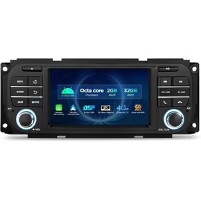 XTRONS Android 13 Car Stereo Radio Player for Jeep Wrangler 2003-2006, Dodge Chrysler, Car Play Android Auto Bluetooth GPS Navigator with 5 Inch Touch Screen Built-in DSP Octa-Core