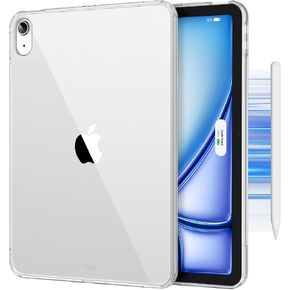 DTTO for iPad Air 11 Inch Case M2 2024, iPad Air 5th/4th Generation 2022/2020, [Yellowing Resistant] Slim Lightweight Transparent Case with Hard PC Back for iPad Air 6/5/4, Clear
