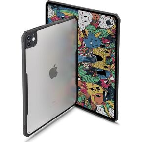 TineeOwl iPad Pro Case (2024) M4, Ultra Thin Matte Clear Case, Supports Apple Pencil Charging, TPU Bumper (Black, Pro 13" (2024))