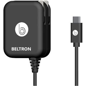 BELTRON Turbo Fast Type-C USB Wall Charger 5V / 3 AMP 45W with Built-in Cable, Compatible with iPhone 16 Series, Galaxy S24 Series, Z Flip6, Z Fold6, Kyocera Ultra 5G, Sonim XP10 & All Type C Devices