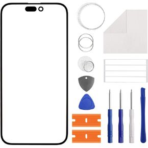 New Front Outer Lens Glass Screen Replacement for iPhone 14 Pro Max with Specialized Repair Tools Kit.(No LCD Touch ＆ Digitizer)-6.7''