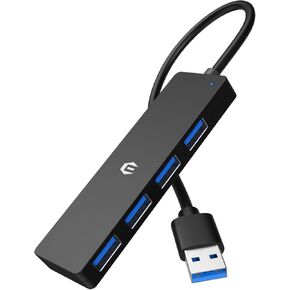 USB HUB, USB Docking HUB, USB Adapter Docking, OBERSTER Ultra Slim Portable Data Hub, 4 in 1 USB HUB with 4 * USB 3.0 Compatible with Windows, macOS, Linux, Chrome OS Systems(Aluminium housing)